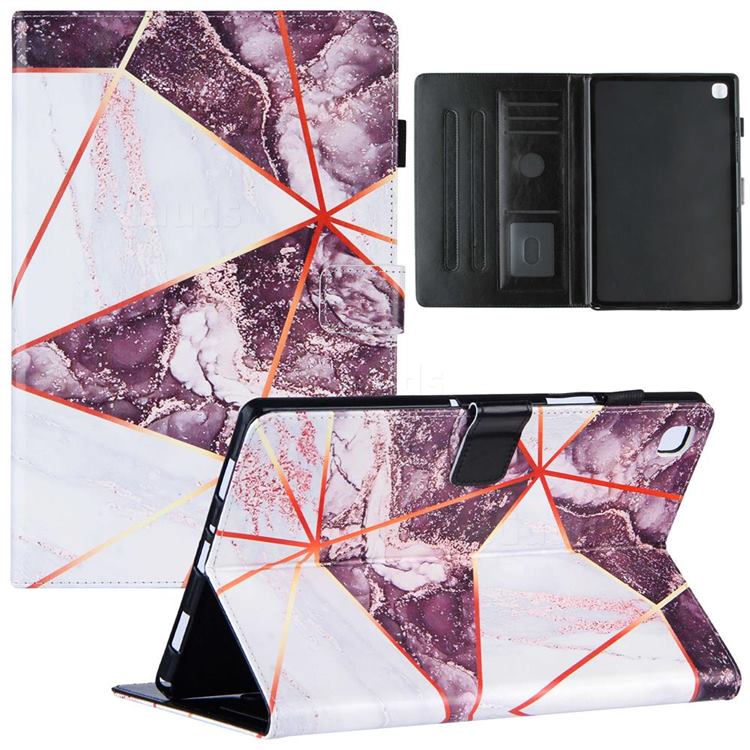 Black and White Stitching Color Marble Leather Flip Cover for Samsung Galaxy Tab A7 10.4 (2020) T500 T505