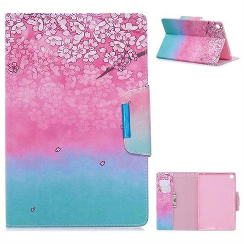 Gradient Flower Folio Flip Stand Leather Wallet Case for Samsung Galaxy Tab A 10.1 (2019) T510 T515