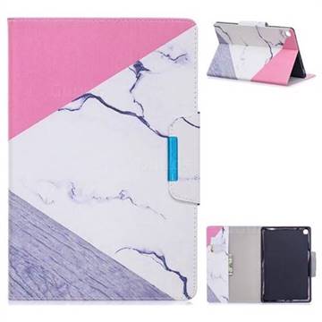 Triangle Marble Folio Flip Stand Leather Wallet Case for Samsung Galaxy Tab A 10.1 (2019) T510 T515