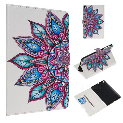 Mandala Flower Smooth Leather Tablet Wallet Case For Samsung
