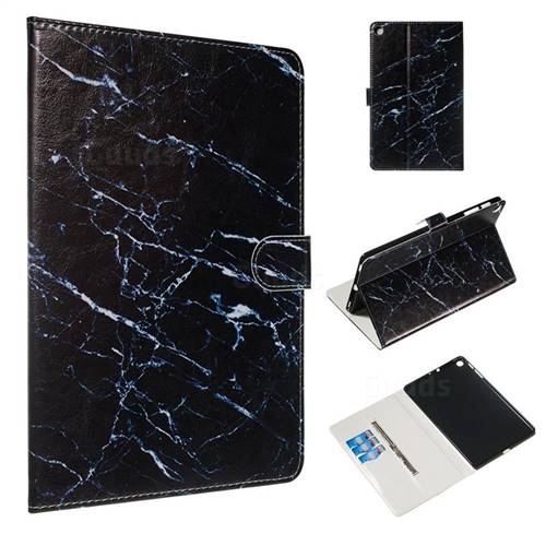 Black Marble Smooth Leather Tablet Wallet Case for Samsung Galaxy Tab A 10.1 (2019) T510 T515