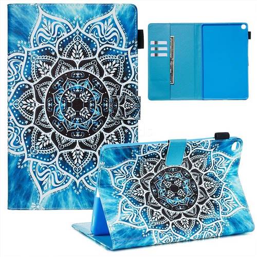 Underwater Mandala Flower Matte Leather Wallet Tablet Case for Samsung Galaxy Tab A 10.1 (2019) T510 T515