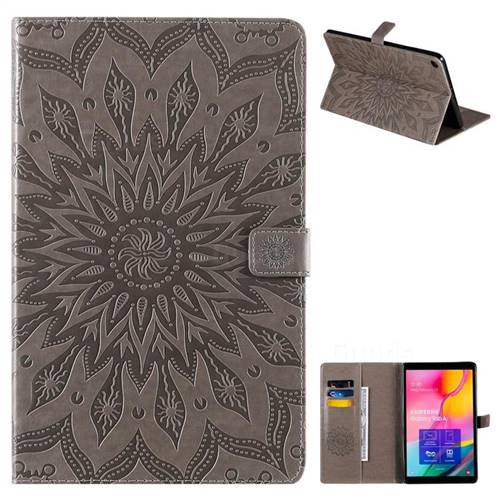 Embossing Sunflower Leather Flip Cover for Samsung Galaxy Tab A 10.1 (2019) T510 T515 - Gray