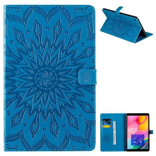 Embossing Sunflower Leather Flip Cover for Samsung Galaxy Tab A 10.1 (2019) T510 T515 - Blue