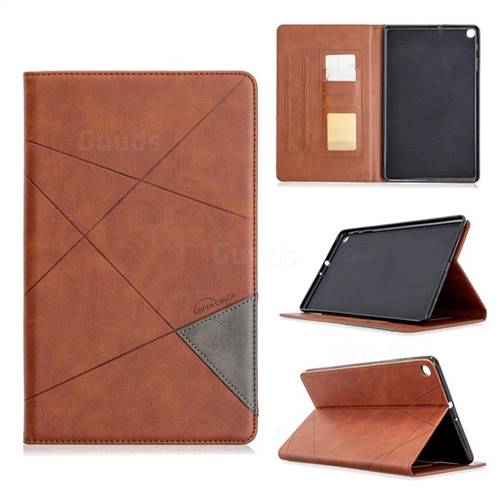 Binfen Color Prismatic Slim Magnetic Sucking Stitching Wallet Flip Cover for Samsung Galaxy Tab A 10.1 (2019) T510 T515 - Brown