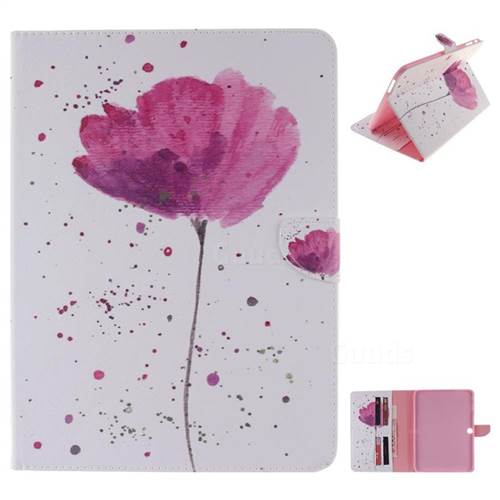 Purple Orchid Painting Tablet Leather Wallet Flip Cover for Samsung Galaxy Tab 4 10.1 T530 T531 T533 T535