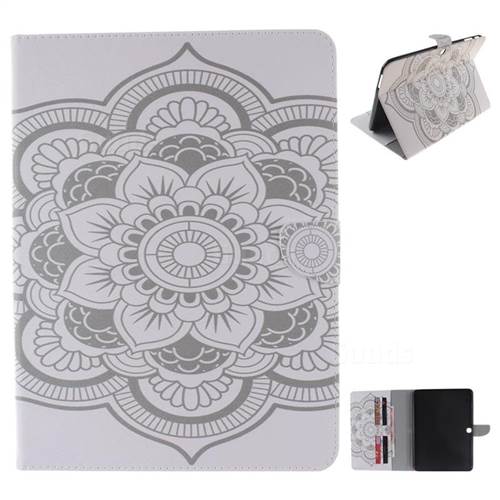 White Flowers Painting Tablet Leather Wallet Flip Cover for Samsung Galaxy Tab 4 10.1 T530 T531 T533 T535