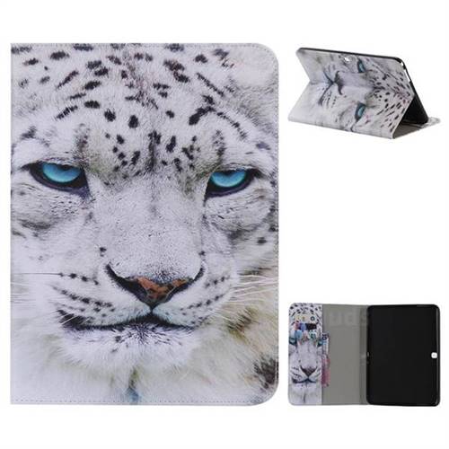 White Leopard Folio Flip Stand Leather Wallet Case for Samsung Galaxy Tab 4 10.1 T530 T531 T533 T535