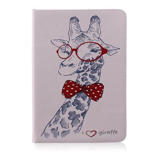 Glasses Giraffe Folio Stand Leather Wallet Case for Samsung Galaxy Tab ...
