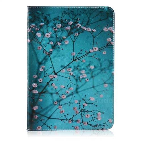 Blue Plum flower Folio Stand Leather Wallet Case for Samsung Galaxy Tab A 9.7 T550 T555