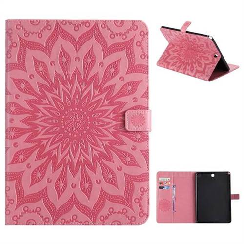 Embossing Sunflower Leather Flip Cover for Samsung Galaxy Tab A 9.7 T550 T555 - Pink