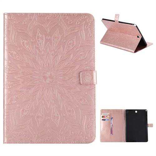 Embossing Sunflower Leather Flip Cover for Samsung Galaxy Tab A 9.7 T550 T555 - Rose Gold