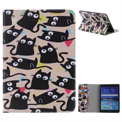 Cute Kitten Cat Folio Flip Stand Leather Wallet Case for Samsung Galaxy Tab A 9.7 T550 T555