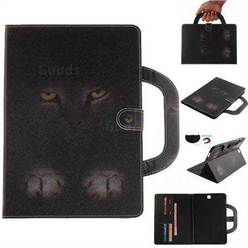 Mysterious Cat Handbag Tablet Leather Wallet Flip Cover for Samsung Galaxy Tab A 9.7 T550 T555