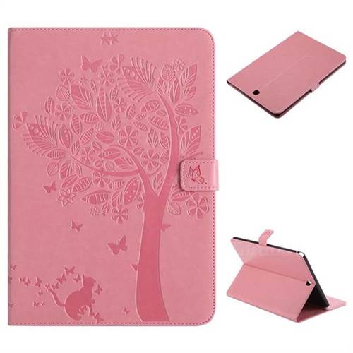 Embossing Butterfly Tree Leather Flip Cover for Samsung Galaxy Tab A 9.7 T550 T555 - Pink