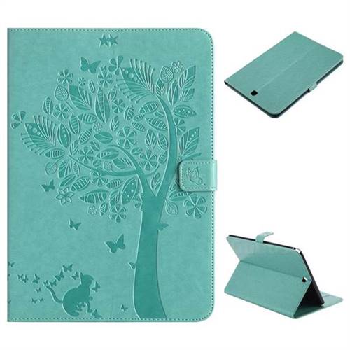 Embossing Butterfly Tree Leather Flip Cover for Samsung Galaxy Tab A 9.7 T550 T555 - Cyan