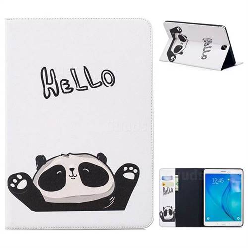 Hello Panda Folio Stand Tablet Leather Wallet Case for Samsung Galaxy Tab A 9.7 T550 T555