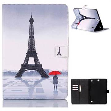 Rain Eiffel Tower Folio Stand Leather Wallet Case for Samsung Galaxy Tab A 9.7 T550 T555