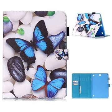 Blue Butterflies Folio Stand Leather Wallet Case for Samsung Galaxy Tab A 9.7 T550 T555