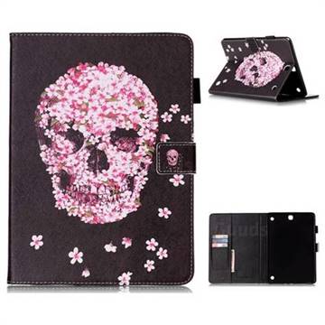 Petals Skulls Folio Stand Leather Wallet Case for Samsung Galaxy Tab A 9.7 T550 T555