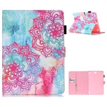 Fire Red Flower Folio Stand Leather Wallet Case for Samsung Galaxy Tab A 9.7 T550 T555