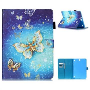 Gold Butterfly Folio Stand Leather Wallet Case for Samsung Galaxy Tab A 9.7 T550 T555