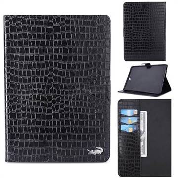 Retro Crocodile Tablet Leather Wallet Flip Cover for Samsung Galaxy Tab A 9.7 T550 T555 - Black