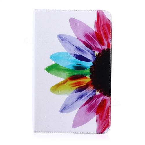 Seven-color Flowers Folio Stand Leather Wallet Case for Samsung Galaxy Tab E 9.6 T560 T561