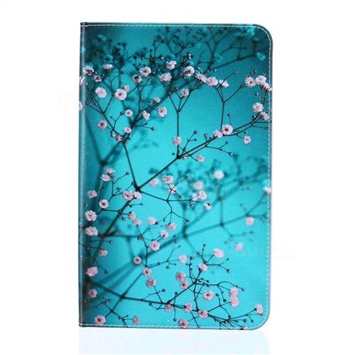 Blue Plum flower Folio Stand Leather Wallet Case for Samsung Galaxy Tab E 9.6 T560 T561