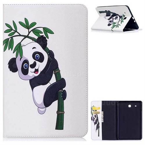 Bamboo Panda Folio Stand Leather Wallet Case for Samsung Galaxy Tab E 9.6 T560 T561