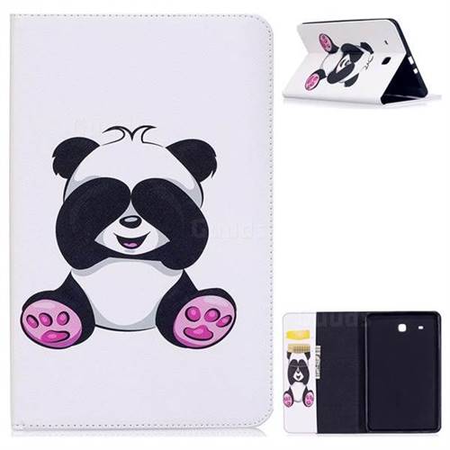 Lovely Panda Folio Stand Leather Wallet Case for Samsung Galaxy Tab E 9.6 T560 T561