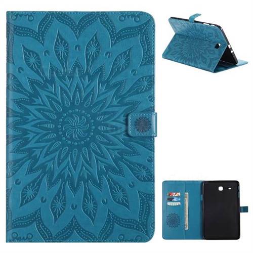 Embossing Sunflower Leather Flip Cover for Samsung Galaxy Tab E 9.6 T560 T561 - Blue