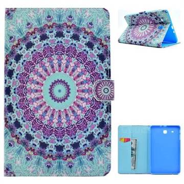 Mint Green Mandala Flower Folio Flip Stand Leather Wallet Case for Samsung Galaxy Tab E 9.6 T560 T561