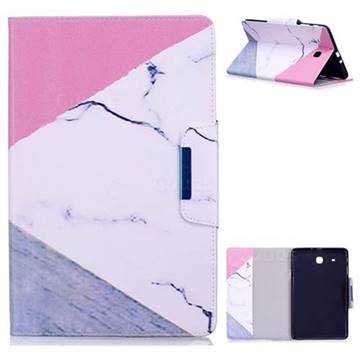 Triangle Marble Folio Flip Stand Leather Wallet Case for Samsung Galaxy Tab E 9.6 T560 T561