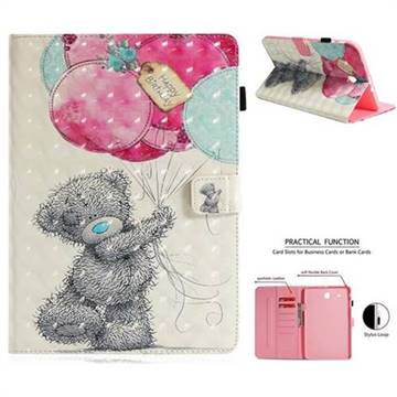 Gray Bear 3D Painted Leather Wallet Tablet Case for Samsung Galaxy Tab E 9.6 T560 T561