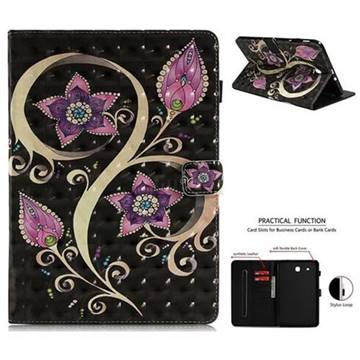Peacock Flower 3D Painted Leather Wallet Tablet Case for Samsung Galaxy Tab E 9.6 T560 T561