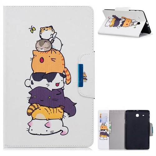 Casing kittens Folio Flip Stand Leather Wallet Case for Samsung Galaxy Tab E 9.6 T560 T561