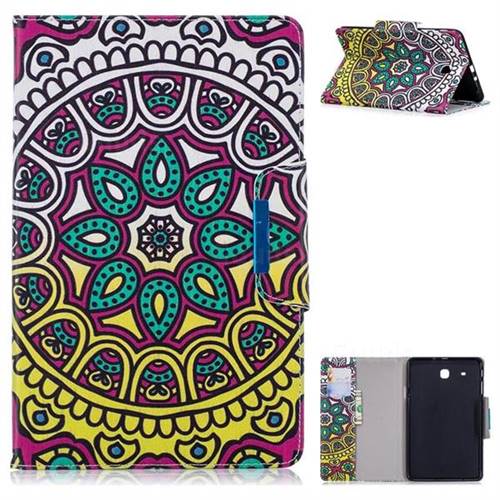 Sun Flower Folio Flip Stand Leather Wallet Case for Samsung Galaxy Tab E 9.6 T560 T561