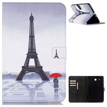 Rain Eiffel Tower Folio Stand Leather Wallet Case for Samsung Galaxy Tab E 9.6 T560 T561