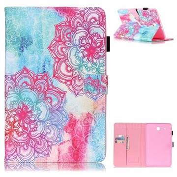 Fire Red Flower Folio Stand Leather Wallet Case for Samsung Galaxy Tab E 9.6 T560 T561