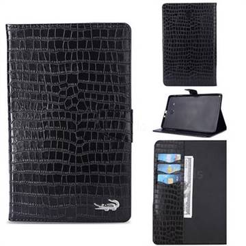Retro Crocodile Tablet Leather Wallet Flip Cover for Samsung Galaxy Tab E 9.6 T560 T561 - Black