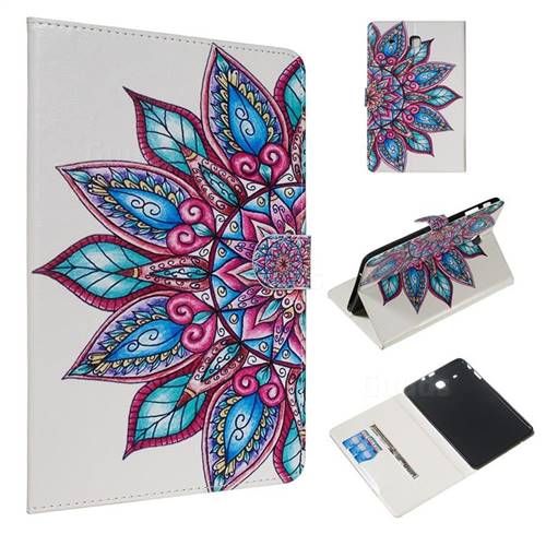 Mandala Flower Smooth Leather Tablet Wallet Case for Samsung Galaxy Tab E 9.6 T560 T561