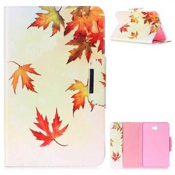Maple Leaves Folio Flip Stand Leather Wallet Case for Samsung Galaxy Tab A 10.1 T580 T585