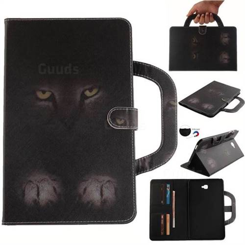 Mysterious Cat Handbag Tablet Leather Wallet Flip Cover for Samsung Galaxy Tab A 10.1 T580 T585