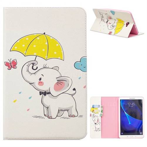 Umbrella Elephant Folio Stand Tablet Leather Wallet Case for Samsung Galaxy Tab A 10.1 T580 T585