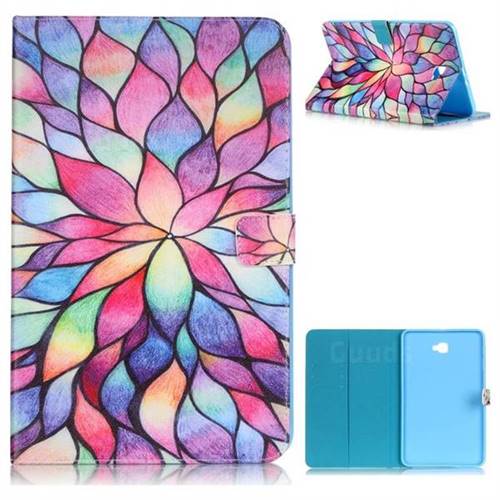 Colorful Lotus Folio Stand Leather Wallet Case for Samsung Galaxy Tab A 10.1 T580 T585