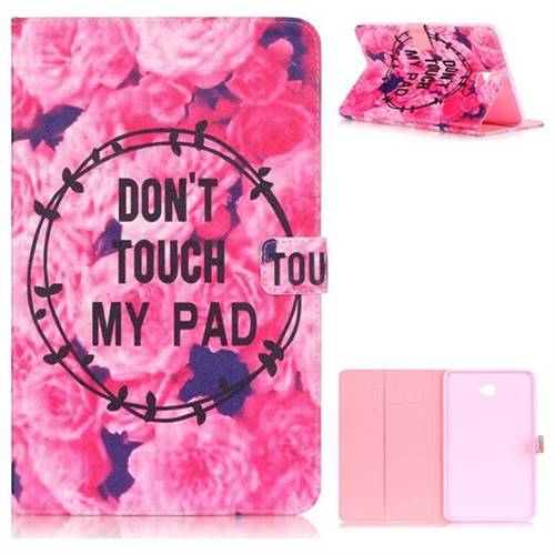 Retro Flowers Folio Stand Leather Wallet Case for Samsung Galaxy Tab A 10.1 T580 T585