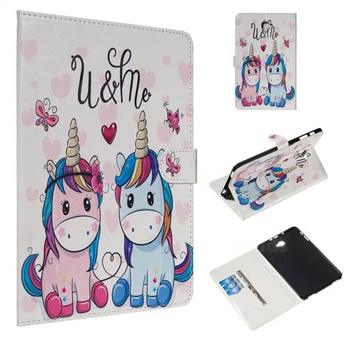 Couple Unicorn Smooth Leather Tablet Wallet Case for Samsung Galaxy Tab A 10.1 T580 T585