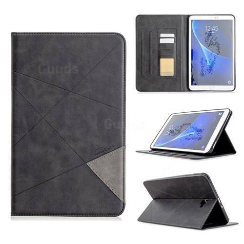 Binfen Color Prismatic Slim Magnetic Sucking Stitching Wallet Flip Cover for Samsung Galaxy Tab A 10.1 T580 T585 - Black