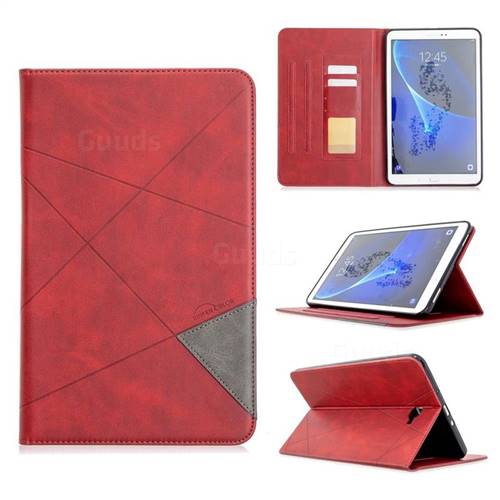Binfen Color Prismatic Slim Magnetic Sucking Stitching Wallet Flip Cover for Samsung Galaxy Tab A 10.1 T580 T585 - Red